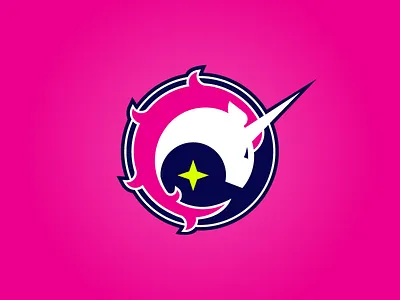 Unicorn Badge 1 badge circle pink soccer sports star unicorn