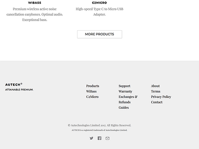 AUTECH.co footer autech brand footer web design web development website