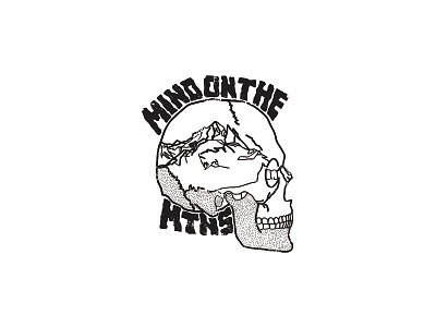 MIND ON THE MOUNTAINS camping illustration logo mountains nature outdoor skull slogan typography