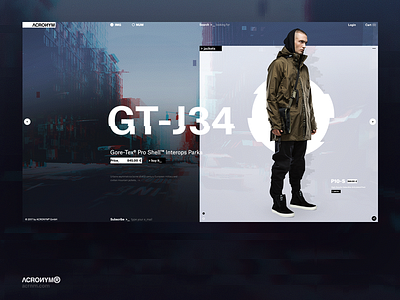 Acronym®. Main page. Concept. concept cyberpunk ecommerc fashion promo shop store ui ux web