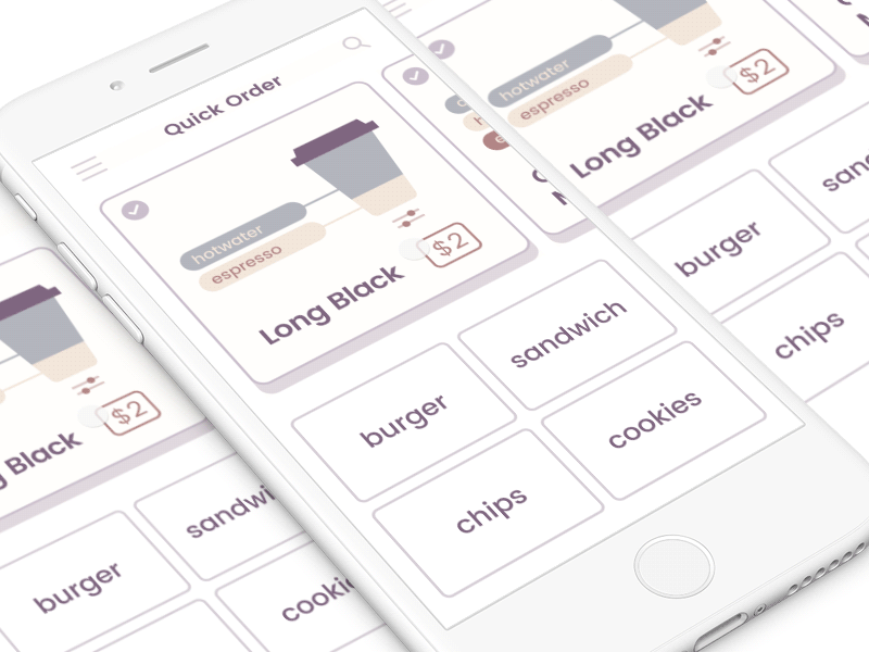 Coffee App Animated animation app chips coffee design food latte ui user interface