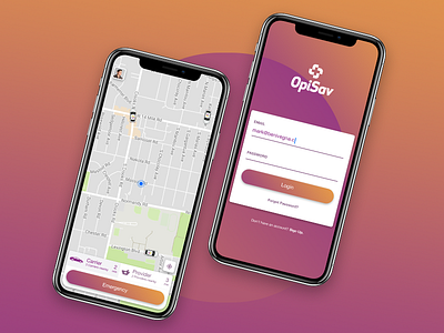OpiSav app concept ios iphonex opioid save ui ux