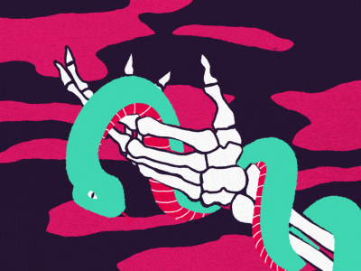 Snake Charmer after effects gif graphics illustration loop motion skeleton snake