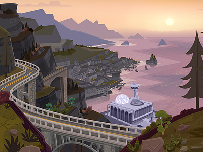 Tiny Ocean's Institute adobe illustrator background background layout concept art illustration