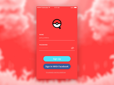 Pokédex Sign Up - Daily UI #001 001 dailyui illustrator mobile pokemon pokémon sign up sketch ui ux