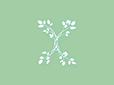 Pre-made LOGO for sale - Letter X 01 environment hong kong leaf letter x logo logos mack chan minimalism nature pre made x