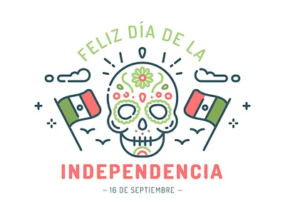 Feliz día de la independencia flag independence independencia mexico skull