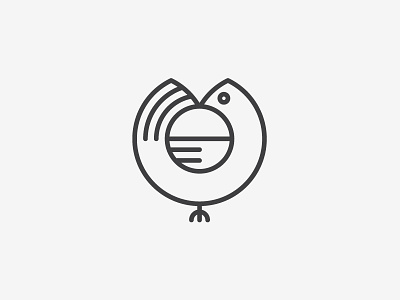 Chicken bird brandmark chicken circle line logo logotype minimal sign simple