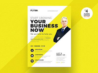 Corporate Flyer business flyer clean cmyk corporate flyer flyer flyer template pamphlet print ready professional flyer psd yellow