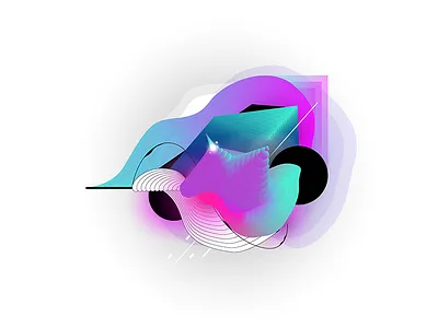 Fallback circle digital forms gradient illustration lines polygon shapes terrain lines