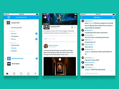 UX Design for community tool android chat community ios mobile ui user experience user interface ux