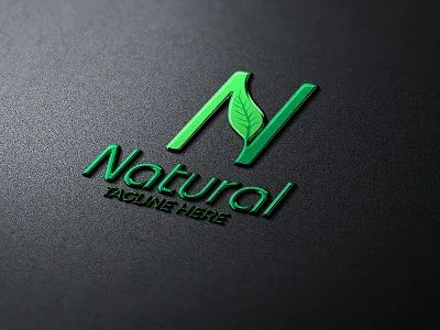 NATURAL design green logo natural