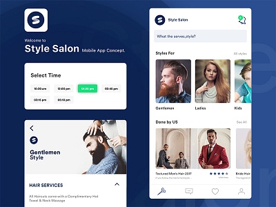 Style Salon Mobile App app barber improve location minimal mobile modern onboarding salon style ui ux