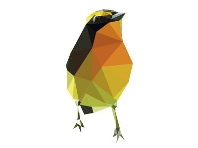 Yellow Bird animals bird color illustration triangles vector