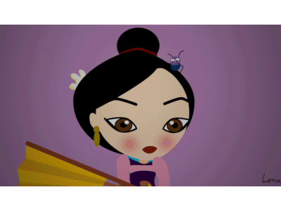 Mulan gif motion design princess