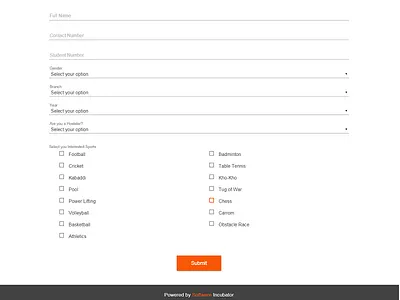 Inter-Departmental Sports Event departmental design event inter page site sports ui ux web