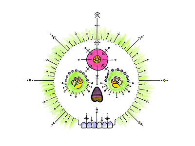 Sugarskull: Vectorized Micron/Tombow illustration bright dia de los muertos halloween illustration micron skull sugarskull tombow vector