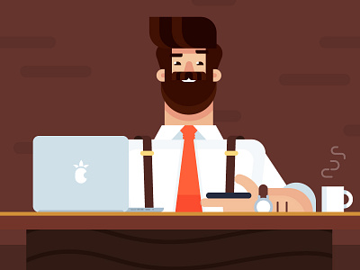 Office character characters design executive flat illustration minimal office characterflat