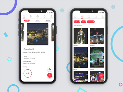 Nearby App bengaluru dribbble ios iphone iphonex material places popular search travel trending ui