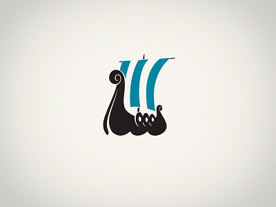 Viking Ship drakkar logo negative space norse sailing ship viking