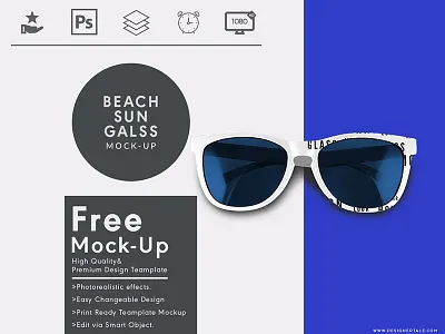 Beach Sun Glass Top View Free Psd Mock Up free glass mockup psd spectacle sun template