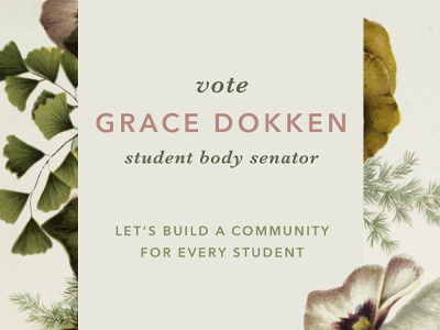 Student Government Poster floral flowers photoshop poster typography vintage