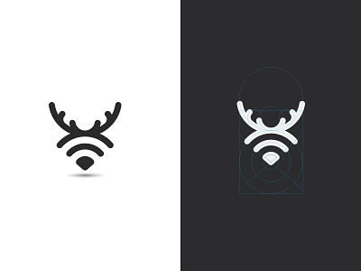 Deer Wifi animal deer design grid illustration line logo vector wifi