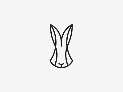 Rabbit animal bunny line logo minimal rabbit simple