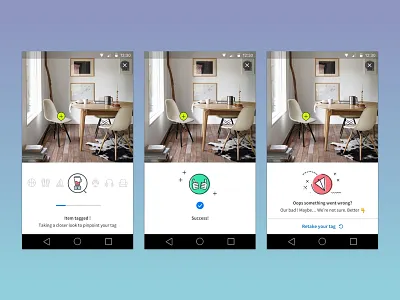 Tagging process visual cues android app image sharing social ui user generated user interface