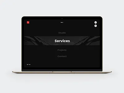 Radius Menu Screen agency branding clean concept minimal style ui ux web