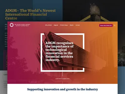 Abu Dhabi Global Market abudhabi corporate design edge fullscreen global gradient header market modern uae website