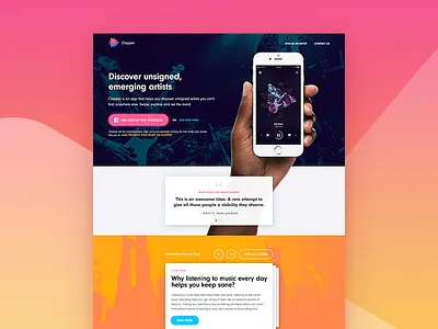 Clapper Website app gradient gradients landing page shadows website