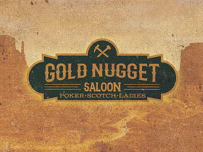 Gold Nugget adam sandler gold nugget logo retro saloon vintage western