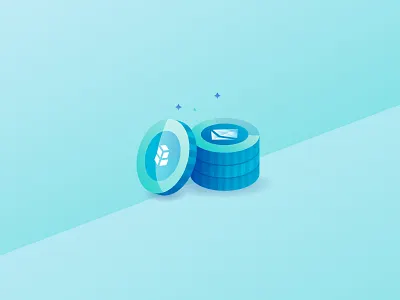 Isometric Illustration | Coin 3d blockchain blue coin icon illustration isometric startup