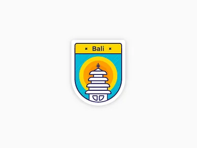Bali Patches bali city icon illustration indonesia line patches temple vector