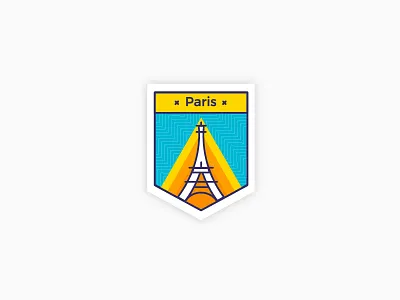 Paris Patches city eiffel france icon illustration line paris patches tower vector