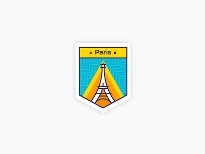 Paris Patches city eiffel france icon illustration line paris patches tower vector