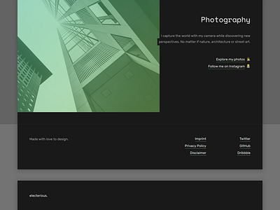 Electerious 2017 black bold canvas clean gradient minimal portfolio redesign typography website
