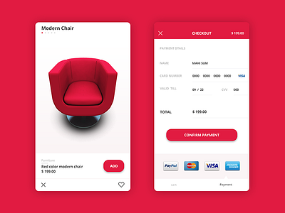 Cart , payment screen