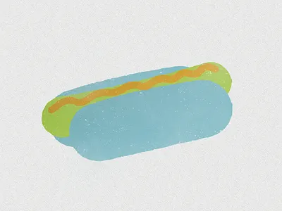 90's Hot Dog drawing food illustration
