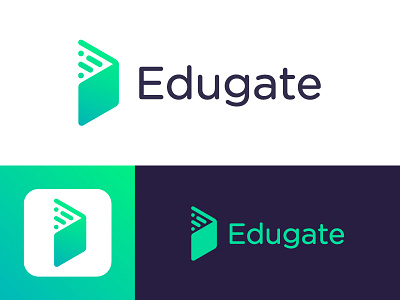 Logo for Edugate | Educational pass management app access data geometric coding web brand branding education edu gate geometry door open identity mark marks wordmark learn learning academy video learner student school openess logo icon abstract book pass arrow passport password card scan security hexagon minimalist student teacher door text open cover trustworthy management school