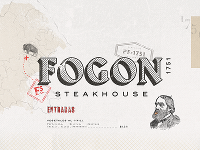 Steakhouse Branding bbq branding food illustration logo maps marks seal shield steakhouse vintage