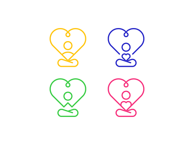 Heart & YOu-GA concept health heart icon iconography idea logo motif yoga