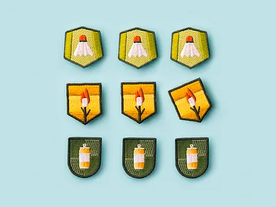 Camp Knock Patches camp design icons illustration patches pins