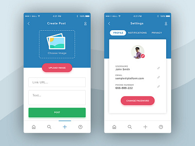 Image upload & Settings Screen app clean mockup ui uiux ux