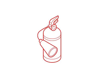Isometric Fire Extinguisher extinguisher fire icon icons illustration isometric red ui
