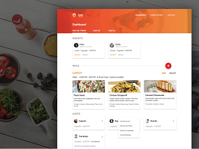 i2d Food App food app home cook meals mobile ui network web app
