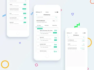 DishGenius - Checkout Dish Rating and Reviews app apple dish food ios list restaurant search ui ux