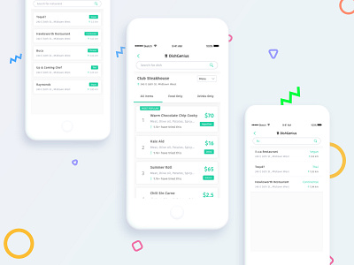DishGenius - Checkout Dish Rating and Reviews app apple dish food ios list restaurant search ui ux