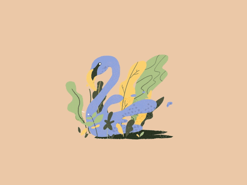 🌿🐦🌱 animation cel design flamingo illustration plant plants psd trend